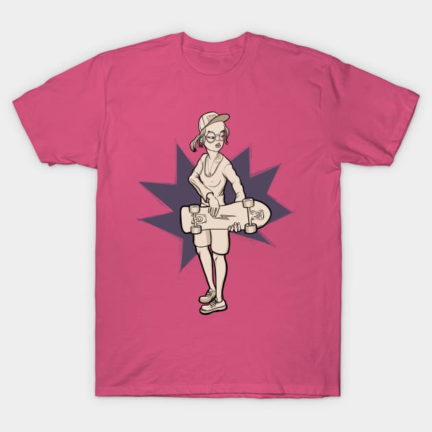 Skate girl T-Shirt by motylanoga